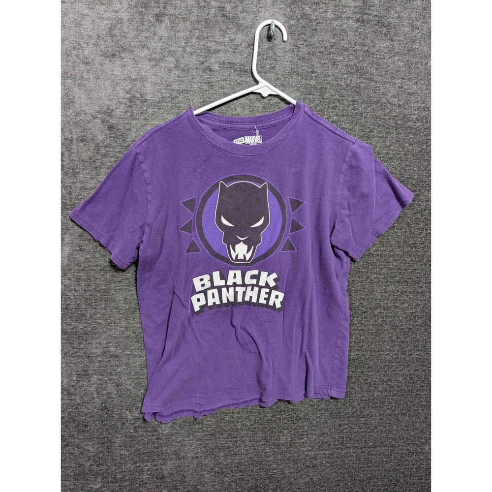 Marvel Black Panther Graphic T-Shirt Purple Short Sleeve Cotton Mens Small 1792
